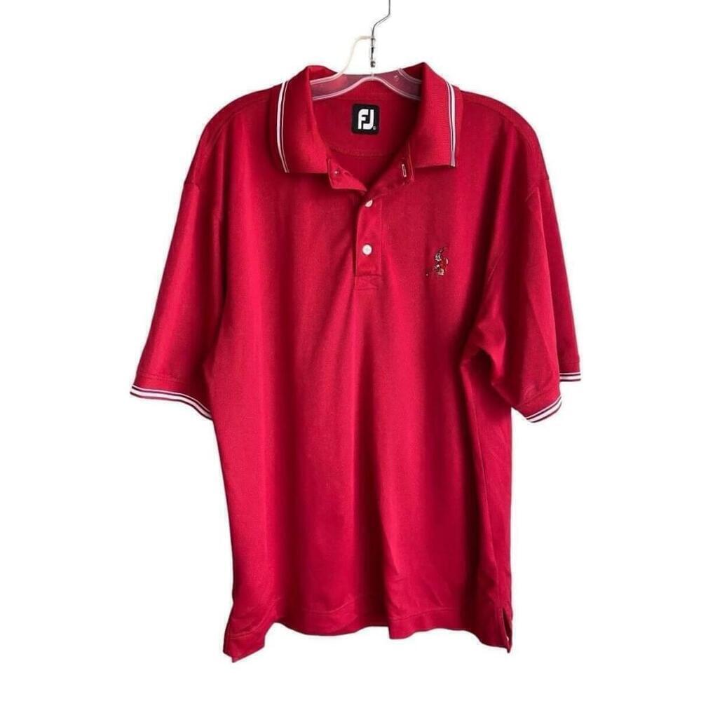 FootJoy FJ Golf Polo Shirt Men's Size XL Red Indian Logo Performance Comfort
